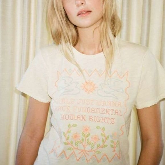 Stoned Immaculate Tops - Stoned Immaculate Girls Just Wanna Have Fundamental Human Rights Tee Small NWOT